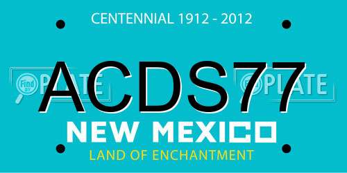 ACDS77 New Mexico License Plate