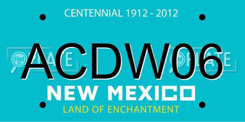 ACDW06 New Mexico License Plate