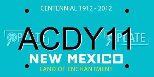 ACDY11 New Mexico License Plate