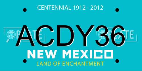 ACDY36 New Mexico License Plate