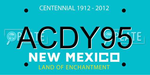 ACDY95 New Mexico License Plate