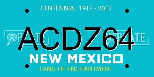 ACDZ64 New Mexico License Plate