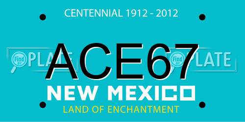 ACE67 New Mexico License Plate