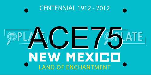 ACE75 New Mexico License Plate