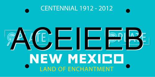 ACEIEEB New Mexico License Plate