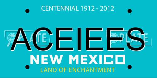 ACEIEES New Mexico License Plate