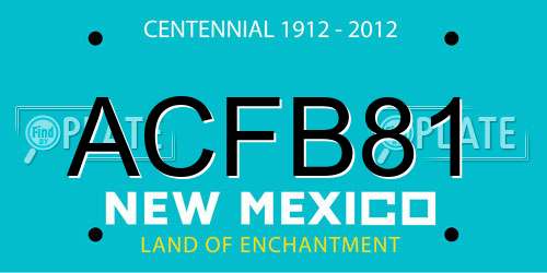 ACFB81 New Mexico License Plate