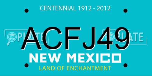 ACFJ49 New Mexico License Plate