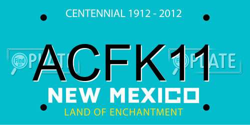 ACFK11 New Mexico License Plate