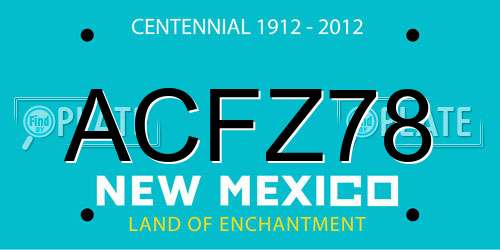ACFZ78 New Mexico License Plate