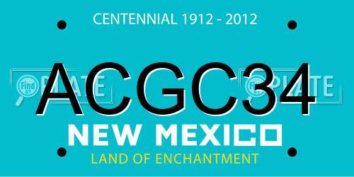 ACGC34 New Mexico License Plate