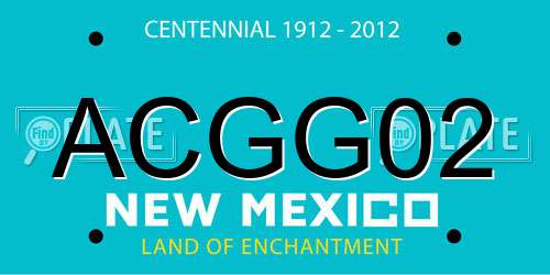 ACGG02 New Mexico License Plate