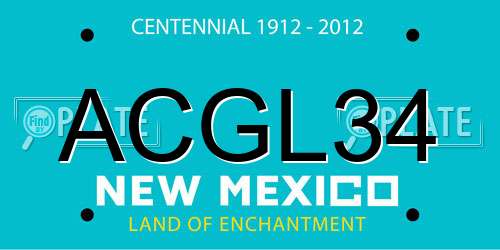 ACGL34 New Mexico License Plate