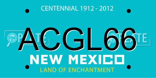 ACGL66 New Mexico License Plate