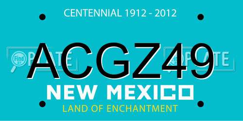 ACGZ49 New Mexico License Plate