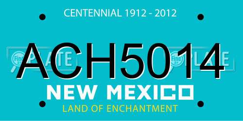 ACH5014 New Mexico License Plate