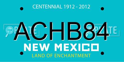 ACHB84 New Mexico License Plate