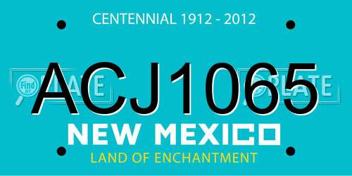 ACJ1065 New Mexico License Plate