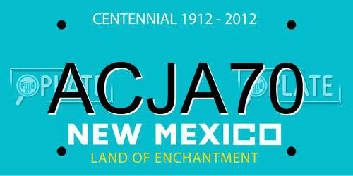 ACJA70 New Mexico License Plate