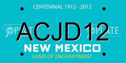 ACJD12 New Mexico License Plate