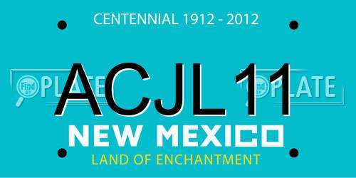 ACJL11 New Mexico License Plate