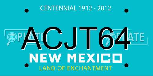 ACJT64 New Mexico License Plate