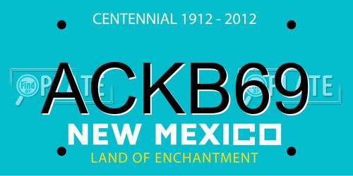 ACKB69 New Mexico License Plate