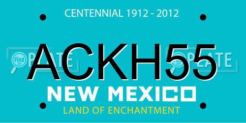ACKH55 New Mexico License Plate