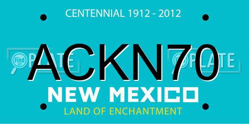 ACKN70 New Mexico License Plate