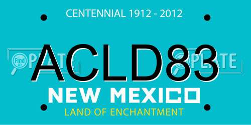 ACLD83 New Mexico License Plate