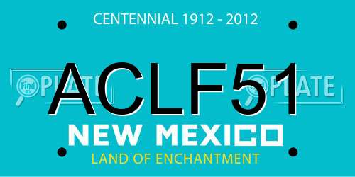 ACLF51 New Mexico License Plate
