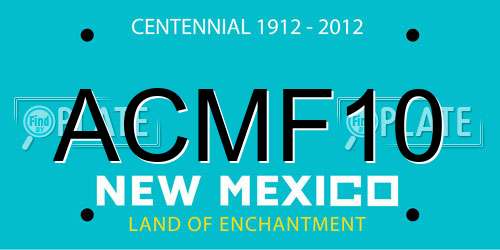 ACMF10 New Mexico License Plate
