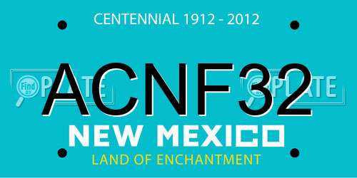 ACNF32 New Mexico License Plate