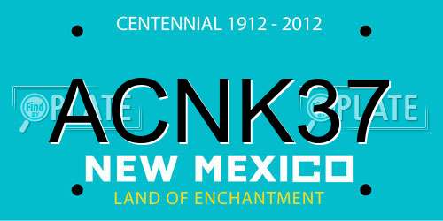 ACNK37 New Mexico License Plate