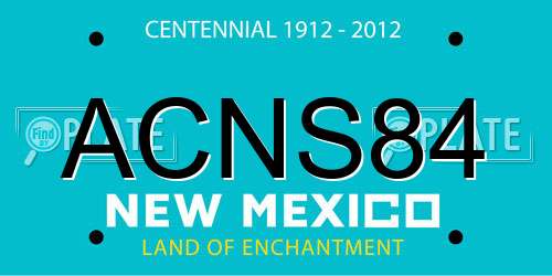ACNS84 New Mexico License Plate