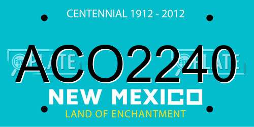 ACO2240 New Mexico License Plate