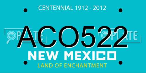 ACO522 New Mexico License Plate