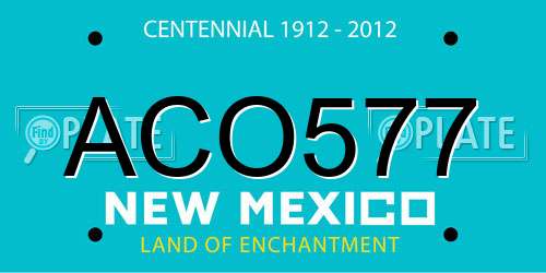 ACO577 New Mexico License Plate