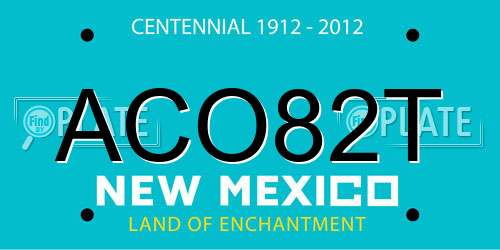 ACO82T New Mexico License Plate