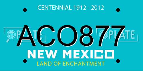 ACO877 New Mexico License Plate