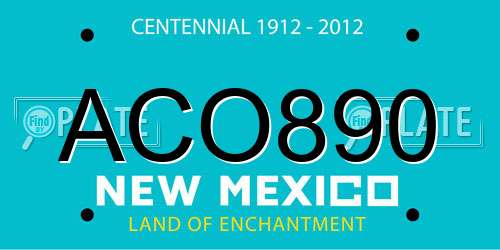 ACO890 New Mexico License Plate