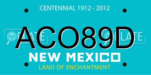 ACO89D New Mexico License Plate
