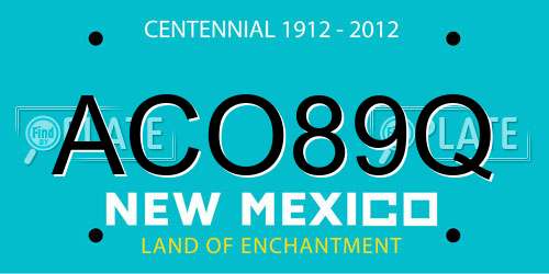 ACO89Q New Mexico License Plate