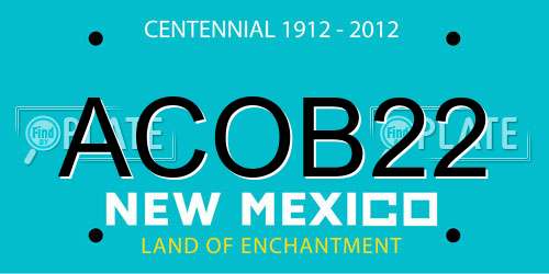 ACOB22 New Mexico License Plate