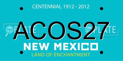 ACOS27 New Mexico License Plate