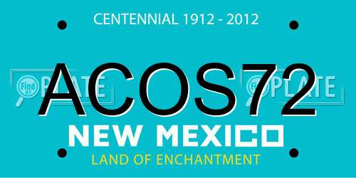 ACOS72 New Mexico License Plate