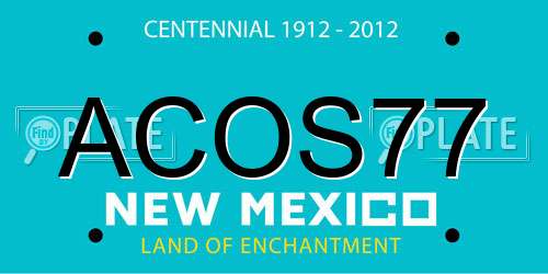 ACOS77 New Mexico License Plate