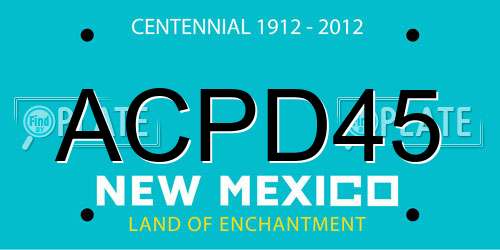 ACPD45 New Mexico License Plate