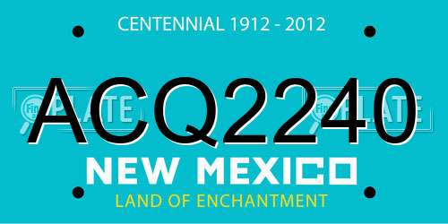 ACQ2240 New Mexico License Plate