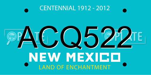 ACQ522 New Mexico License Plate